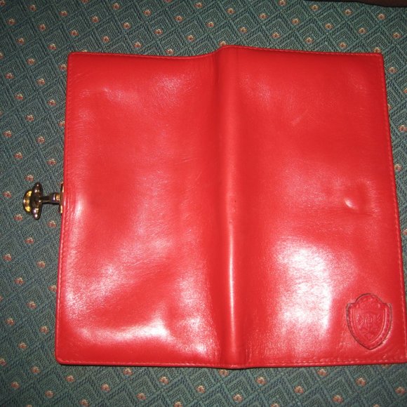 ❤️Amazing PLYMOUTH Red Leather Gold Horsebit Clutch ID Bill Fold Wallet - Picture 12 of 12